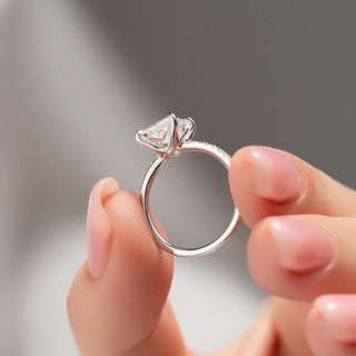 1.50-3.50 CT Princess CVD Diamond Pave Engagement Ring
