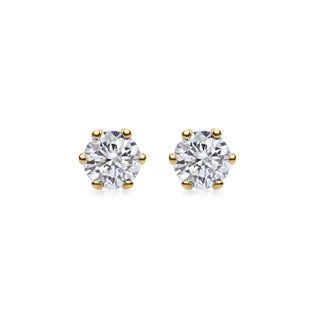 0.5 CT Round Solitaire G/VVS Lab Grown Diamond Earrings - violetjewels