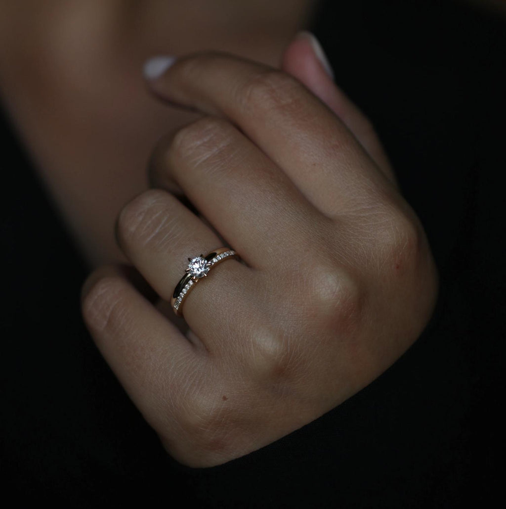 0.50 CT Round Solitaire CVD E/VS1 Diamond Engagement Ring - violetjewels