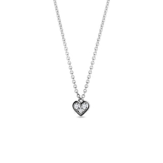 0.60 TCW Round Moissanite Diamond Heart Shaped Pendent Necklace - violetjewels