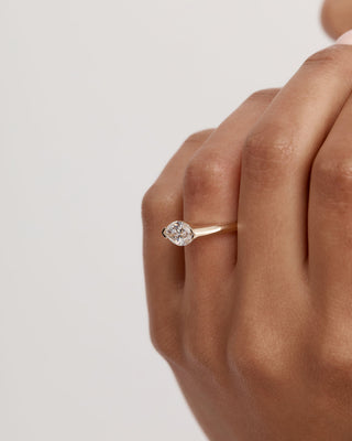 1.0 CT Marquise CVD Diamond Unique Style Engagement Ring
