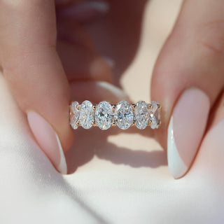 7.80 TCW Oval Diamond Full Eternity Wedding Band