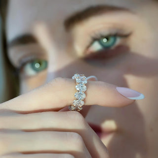 7.80 TCW Oval Diamond Full Eternity Wedding Band