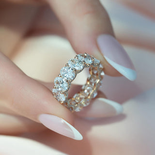 7.80 TCW Oval Diamond Full Eternity Wedding Band