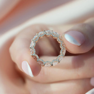7.80 TCW Oval Diamond Full Eternity Wedding Band