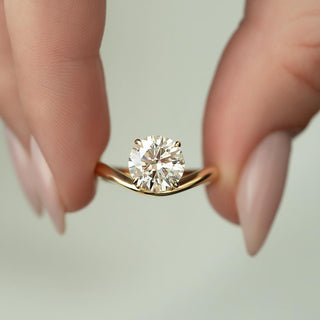 1.50-3.50 CT Round CVD Diamond Unique Engagement Ring