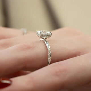 1.50-3.50 CT Elongated Cushion CVD Diamond Twisted Engagement Ring
