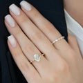 1.0-3.0 CT Elongated Cushion Lab Grown Diamond Dainty Engagement Ring