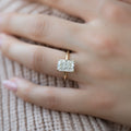 1.0-3.0 CT Radiant Lab Grown Diamond Hidden Halo Engagement Ring
