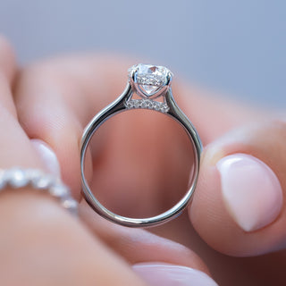 150-3.50 CT Round  Lab Grown Diamond Hidden Halo Engagement Ring