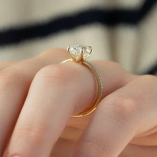 1.50-3.50 CT Oval CVD Diamond  Pave Engagement Ring