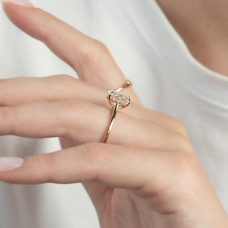 2.0-4.0 CT Elongated Cushion CVD Diamond Hidden Halo Engagement Ring
