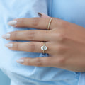 1.50-3.50 CT Oval Lab Grown Diamond Hidden Halo Engagement Ring