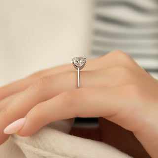 1.50-3.50 CT Cushion CVD Diamond Solitaire Engagement Ring