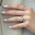 3.0-5.0 CT Oval Lab Grown Diamond Hidden Halo Engagement Ring