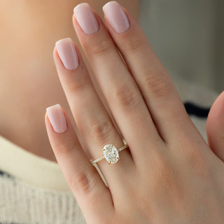 1.50-3.50 CT Oval CVD Diamond  Pave Engagement Ring