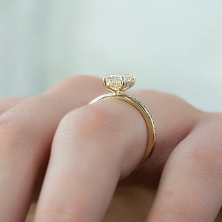 1.0-3.0 CT Emerald CVD Diamond Hidden Halo Engagement Ring