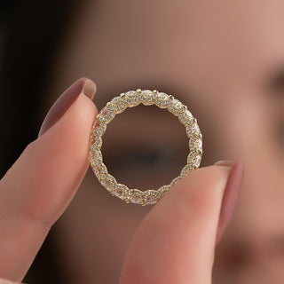3.30 TCW Oval Diamond Full Eternity Wedding Band