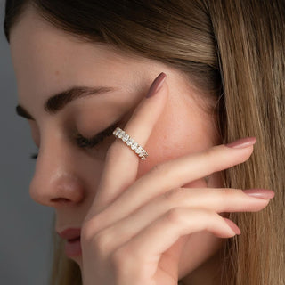 3.30 TCW Oval Diamond Full Eternity Wedding Band