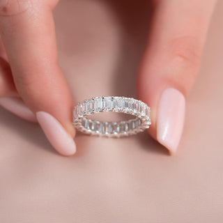 5.0 TCW Emerald Diamond Full Eternity Wedding Band