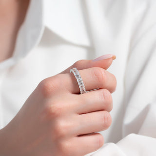 5.0 TCW Emerald Diamond Full Eternity Wedding Band