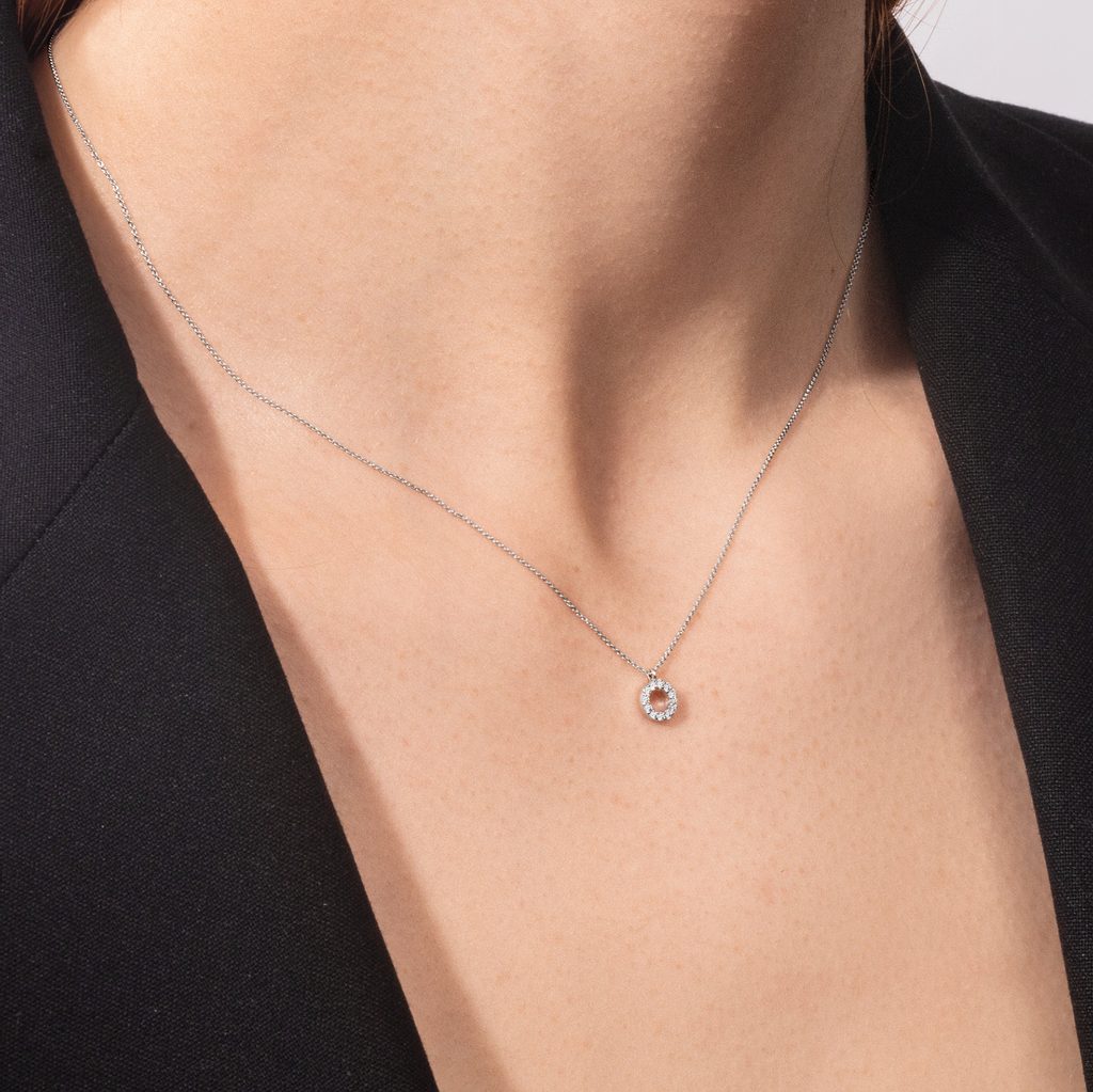 0.10 TCW Round Moissanite Diamond Circle Pendent Necklace - violetjewels