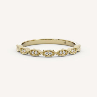 0.06 TCW Round Miilgrain Diamond Wedding Band