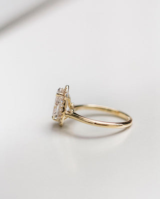 2.35 CT Pear Halo Moissanite Engagement Ring - violetjewels