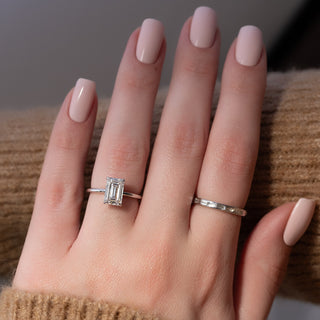 Baguette diamond half eternity wedding band – sleek and modern timeless design