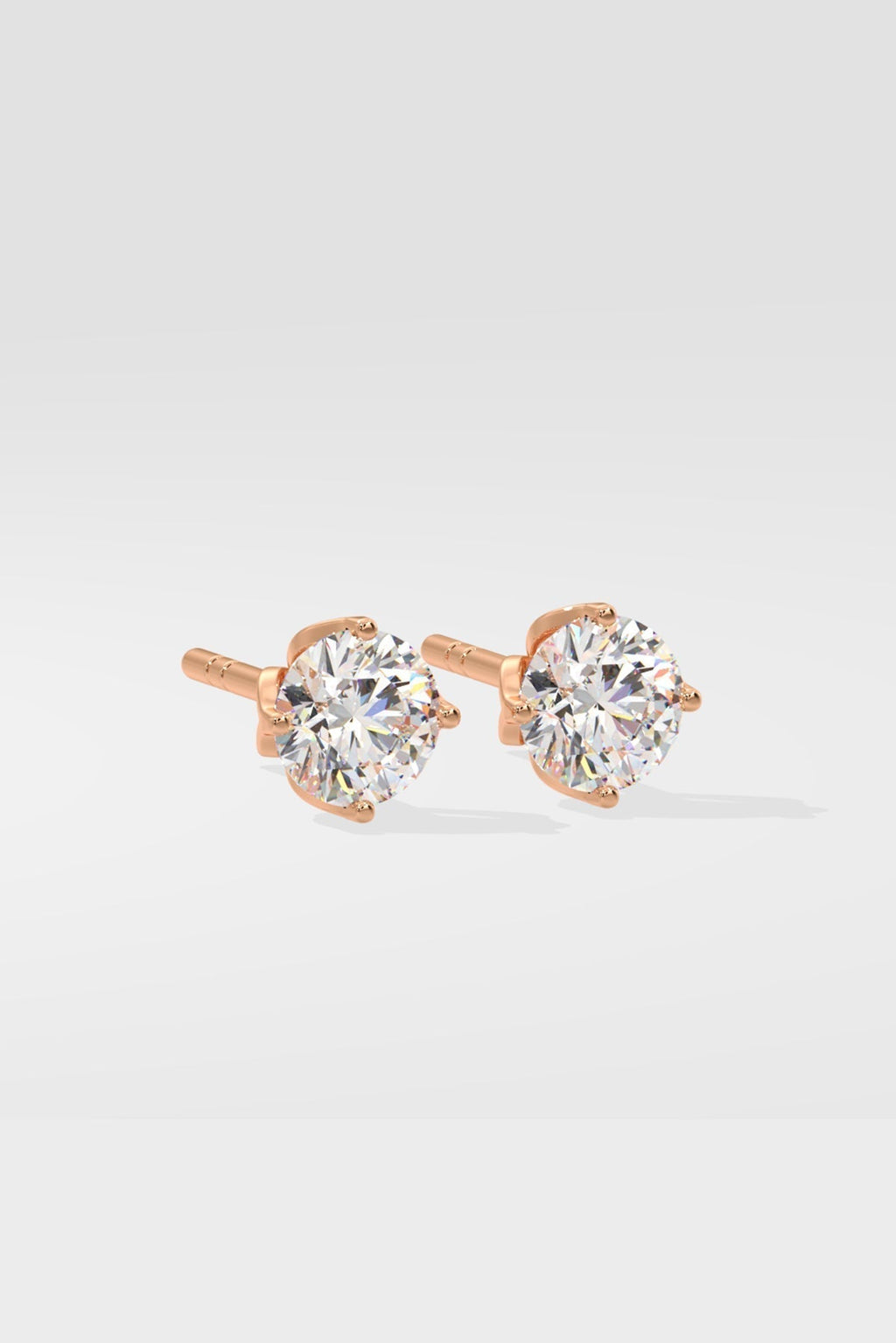 1.0 TCW Round Moissanite Diamond Solitaire Stud Earrings - violetjewels