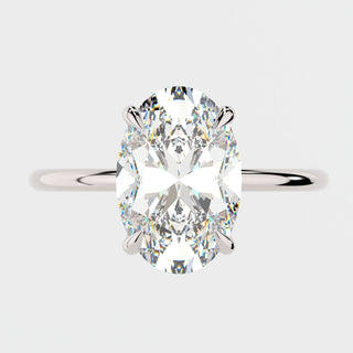 4.0 CT Oval Solitaire Moissanite Engagement Ring - violetjewels