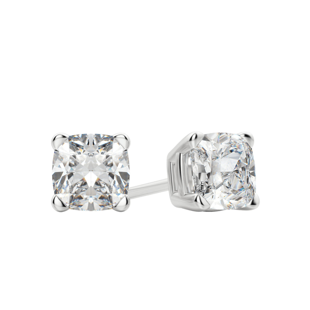 0.50-1.0 TCW Cushion Moissanite Diamond Solitaire Stud Earrings - violetjewels