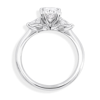 1.01-3.0 CT Radiant CVD Diamond Three Stone Engagement Ring