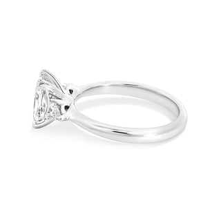 1.01-3.0 CT Radiant CVD Diamond Three Stone Engagement Ring