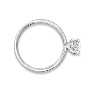 1.05-3.0 CT Oval CVD Diamond Solitaire Engagement Ring