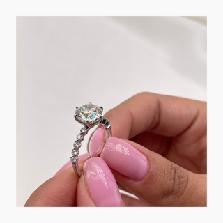 2.5ct Round G- VS Pave Diamond Engagement Ring