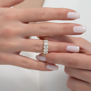 2.0 TCW Oval Diamond Five Stone Wedding Band
