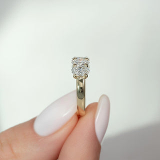 2.0 TCW Oval Diamond Five Stone Wedding Band