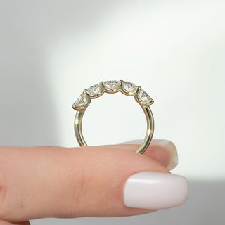 2.0 TCW Oval Diamond Five Stone Wedding Band