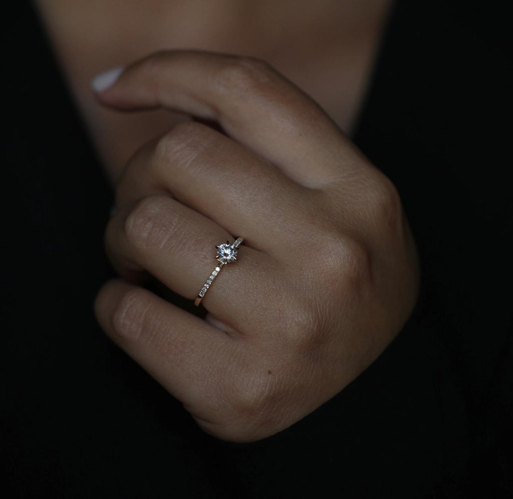 0.50 CT Round Solitaire CVD E/VS1 Diamond Engagement Ring - violetjewels