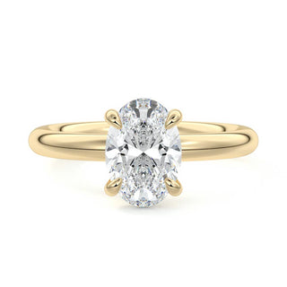 Solitaire Ring with 1.20 CT Oval Moissanite - violetjewels