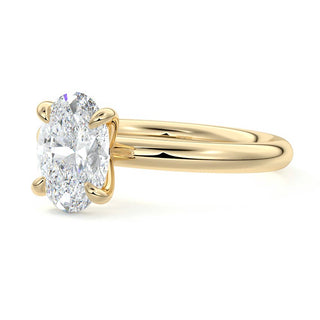 Solitaire Ring with 1.20 CT Oval Moissanite - violetjewels