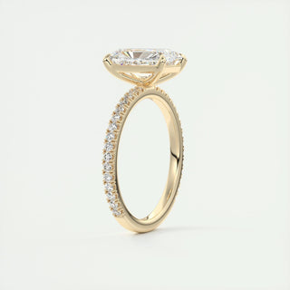 2ct Radiant F- VS1 Diamond Pave Style Engagement Ring - violetjewels
