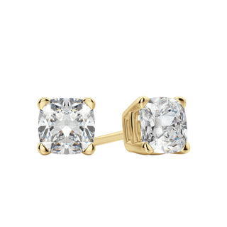 0.50-1.0 TCW Cushion Moissanite Diamond Solitaire Stud Earrings - violetjewels