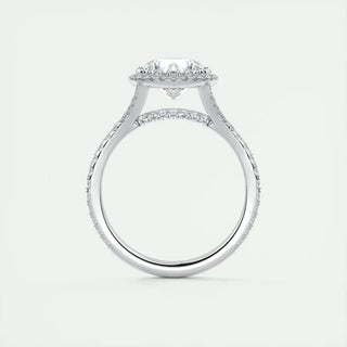 2ct Round F- VS1 Diamond Engagement Ring With Halo & Pave Setting - violetjewels