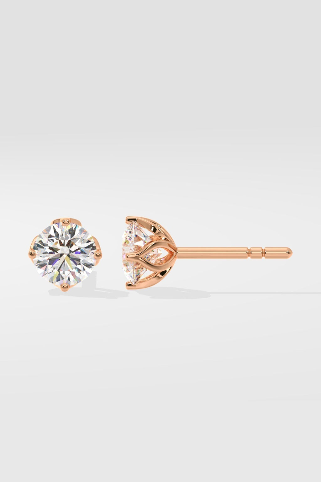 1.0 TCW Round Moissanite Diamond Solitaire Stud Earrings - violetjewels