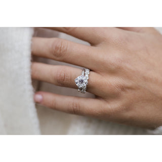 2.50 CT Old Mine Round Solitaire Moissanite Engagement Ring - violetjewels