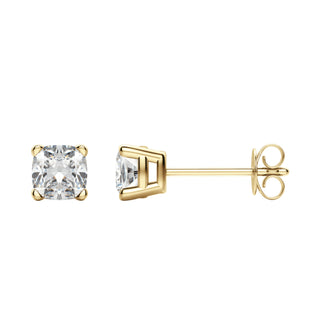 0.50-1.0 TCW Cushion Moissanite Diamond Solitaire Stud Earrings - violetjewels