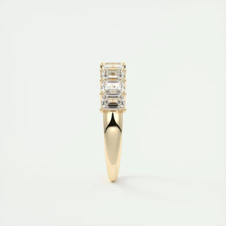 1.80 Emerald Cut Half Eternity Moissanite Bridal Wedding Band - violetjewels