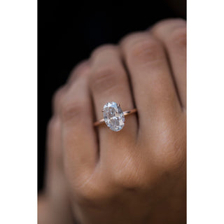 4.0 CT Oval Solitaire Moissanite Engagement Ring - violetjewels